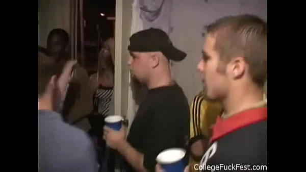 Attention whore straddling and fucking during a College fuck Fest Party