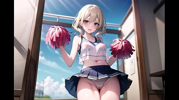 Hot Anime Cheerleader Motivating You Transparent Cloth (with pussy masturbation ASMR sound!)