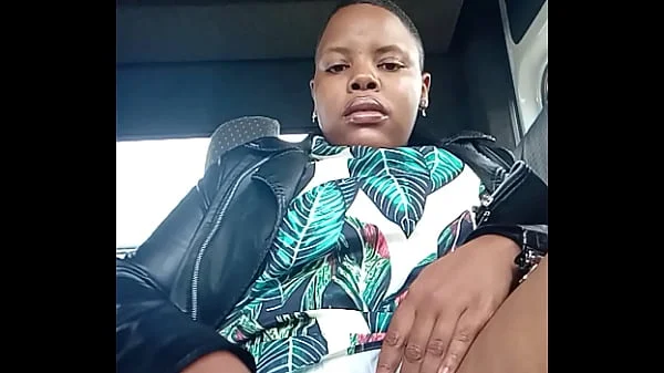 Chubby bitch playing with her pussy in a public taxi