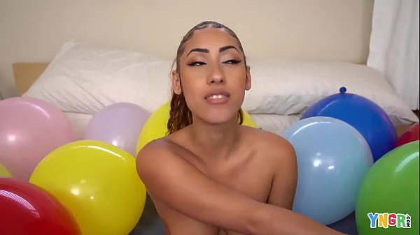 YNGR - Young Latina Kira Perez Loves Balloons And Big Black Cocks