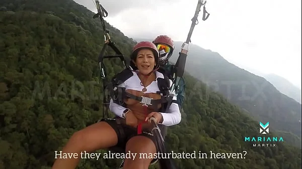 The number one ebony actress from Colombia Mariana Martix goes paragliding masturbating naked